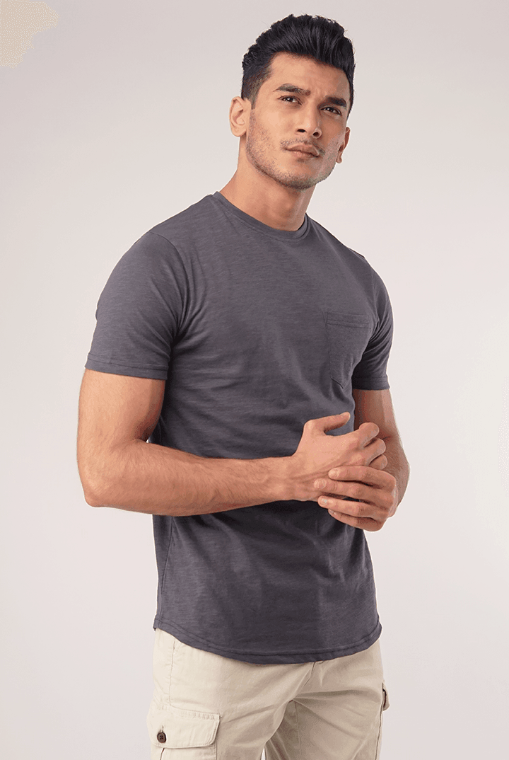 Shadow Half Sleeve Pocket T-Shirt-MENDEEZ-T-Shirts