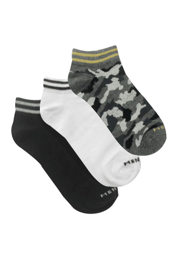 Multi Camo Ankle Socks - Pack of 3 - Mendeez PK