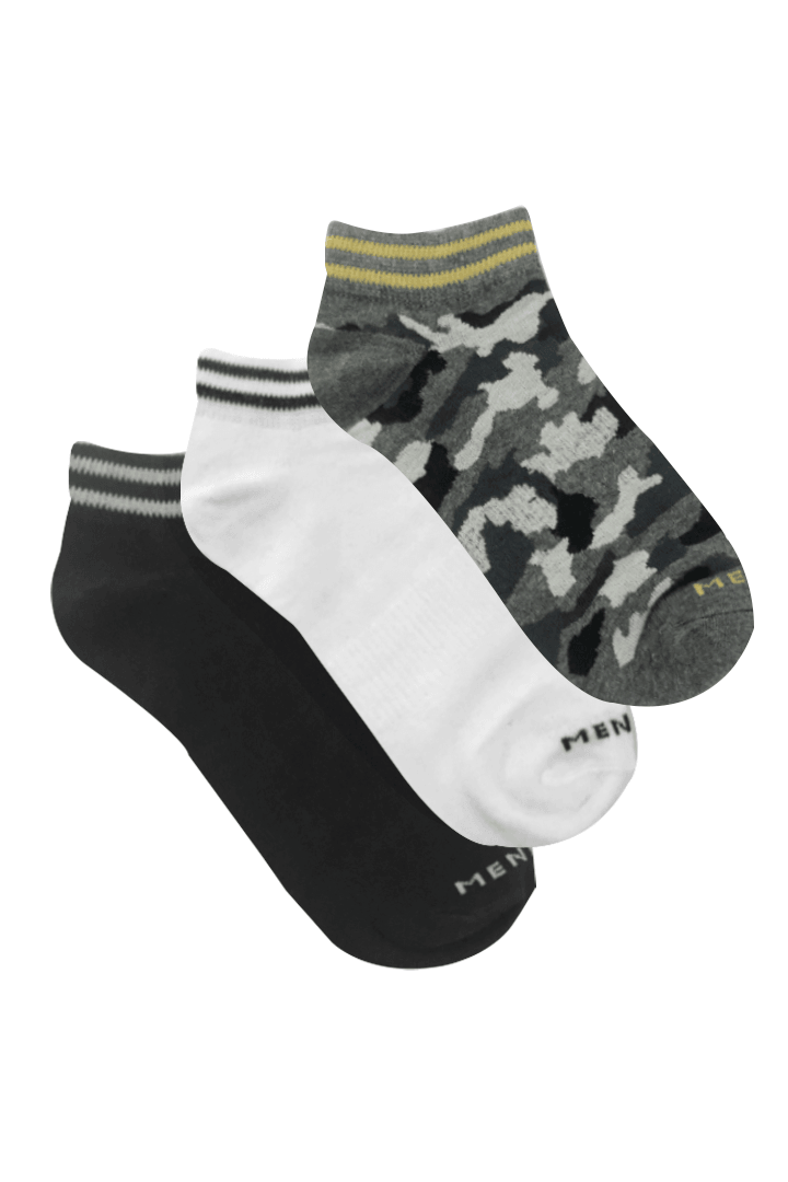 Multi Camo Ankle Socks Pack of 3 Mendeez PK