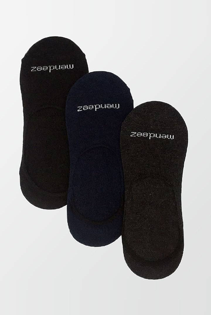 Solid Pack of 3 - No Show Socks - 3 Colors-MENDEEZ-Socks