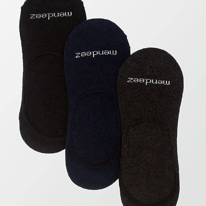 Solid Pack of 3 - No Show Socks - 3 Colors-MENDEEZ-Socks