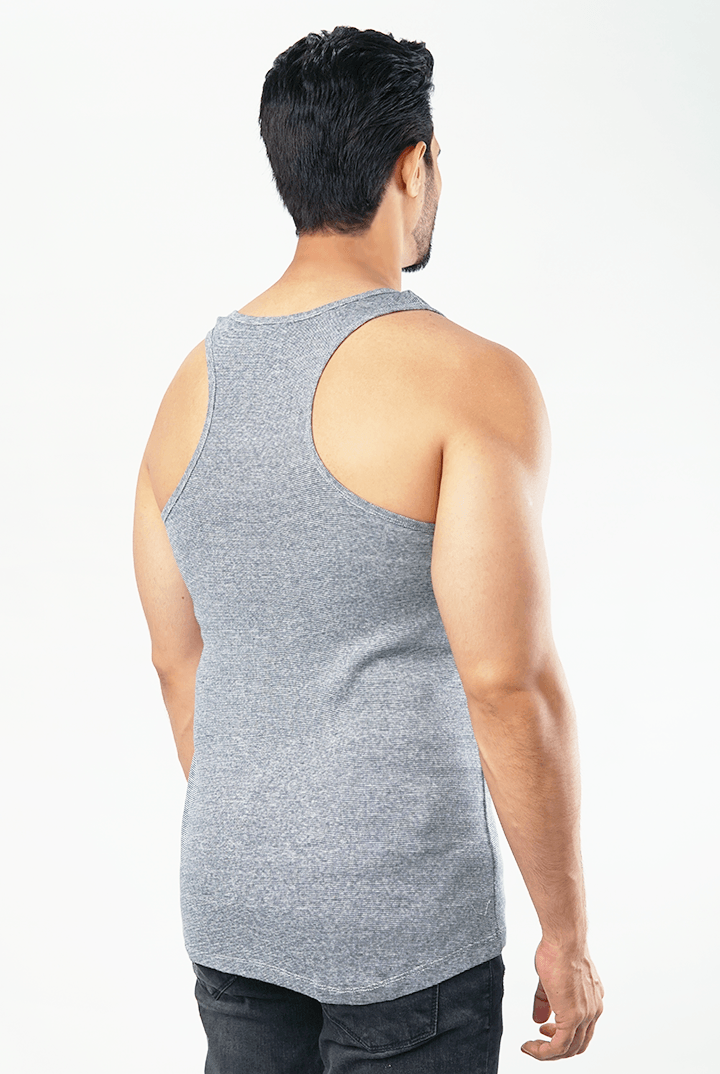Ash Grey Textured Tank Top - Mendeez PK