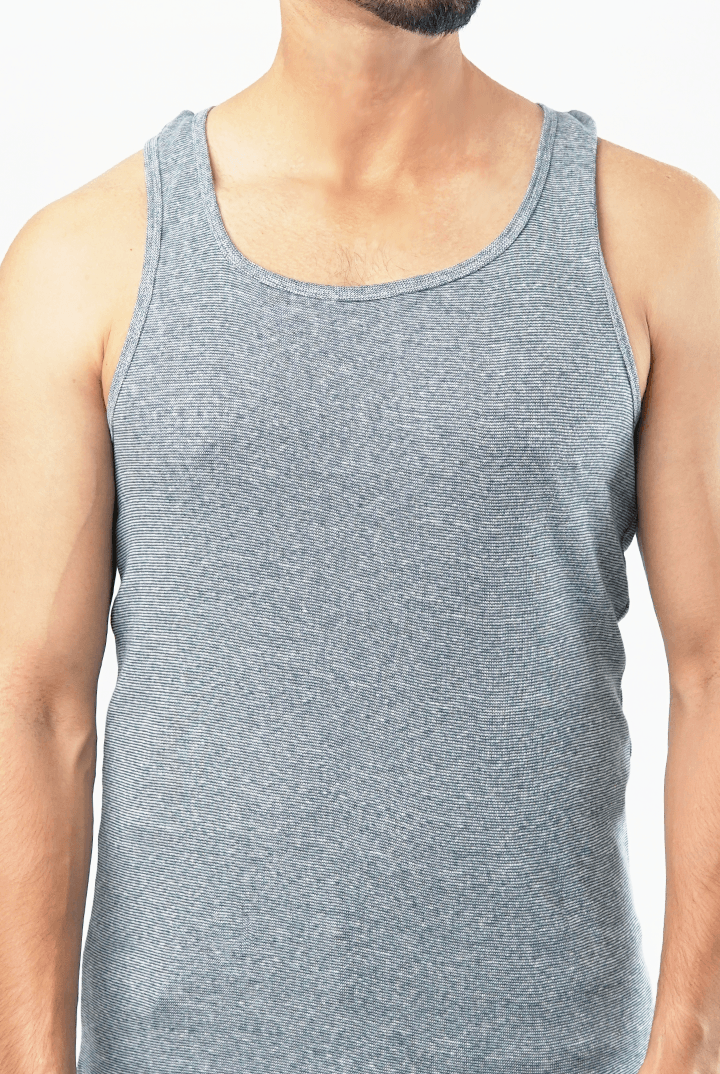 Ash Grey Textured Tank Top - Mendeez PK