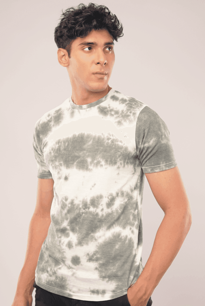 Tie Dyed Smoke Half Sleeve T-Shirt-MENDEEZ-T-Shirts