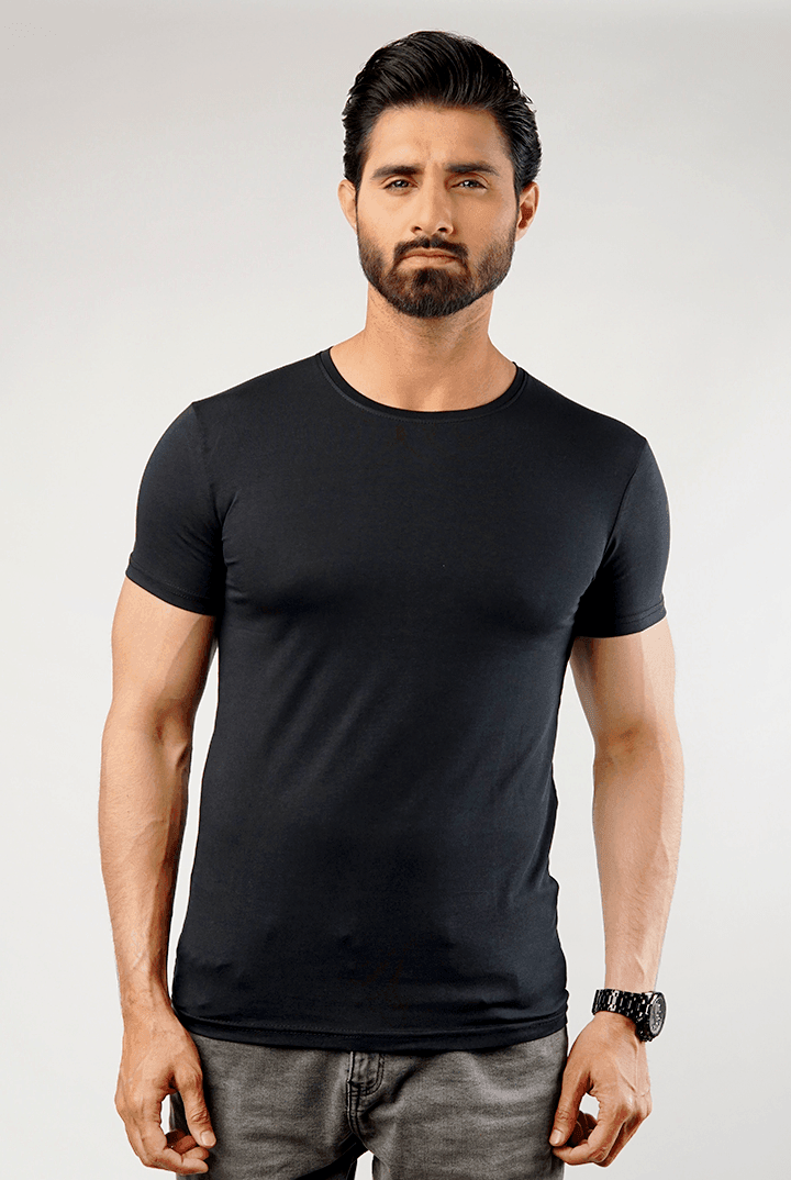 Undershirt Cotton Lycra - (Black)-MENDEEZ-Undershirt