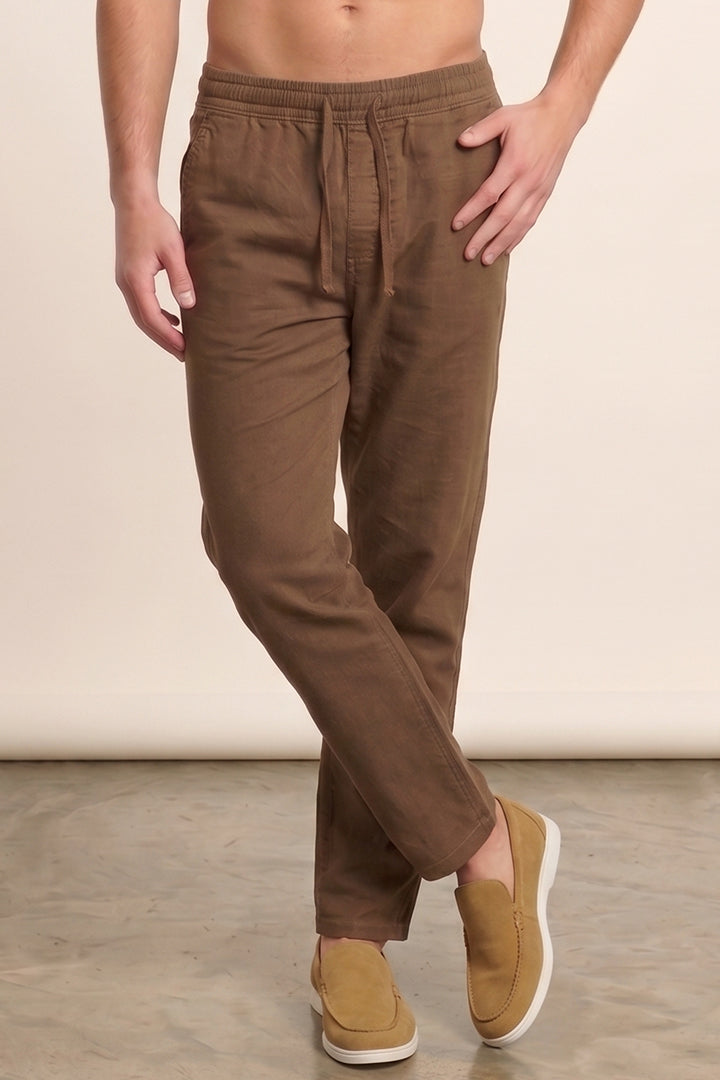Jogger Pants - Brown-1-MENDEEZ