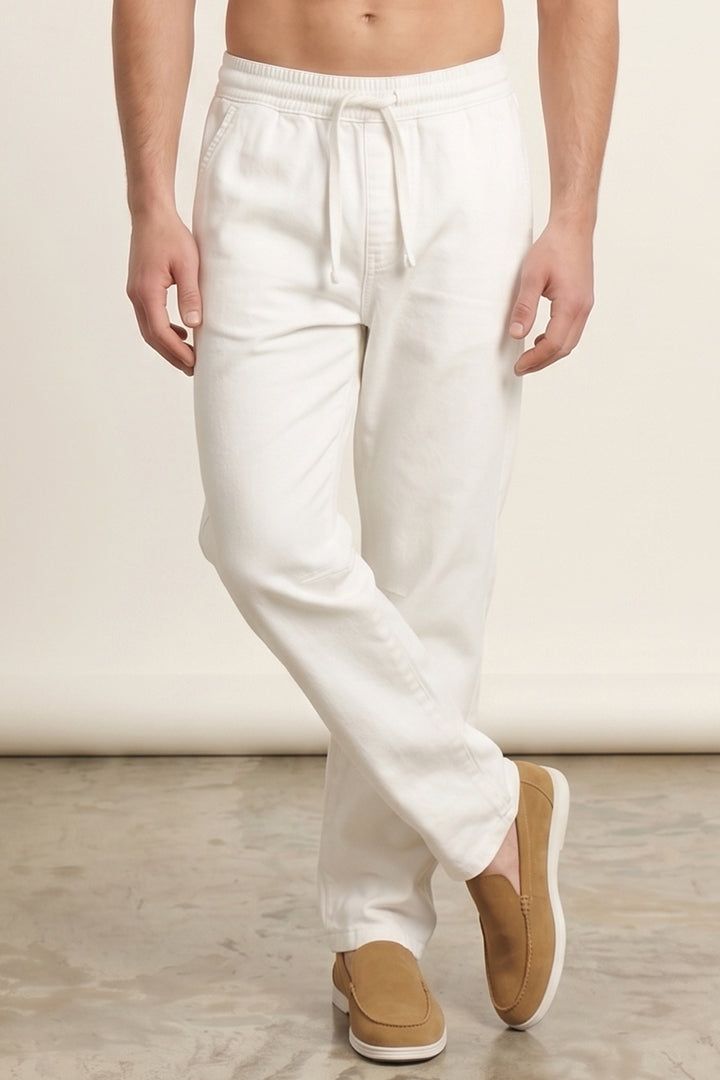 Jogger Pants - White-1-MENDEEZ