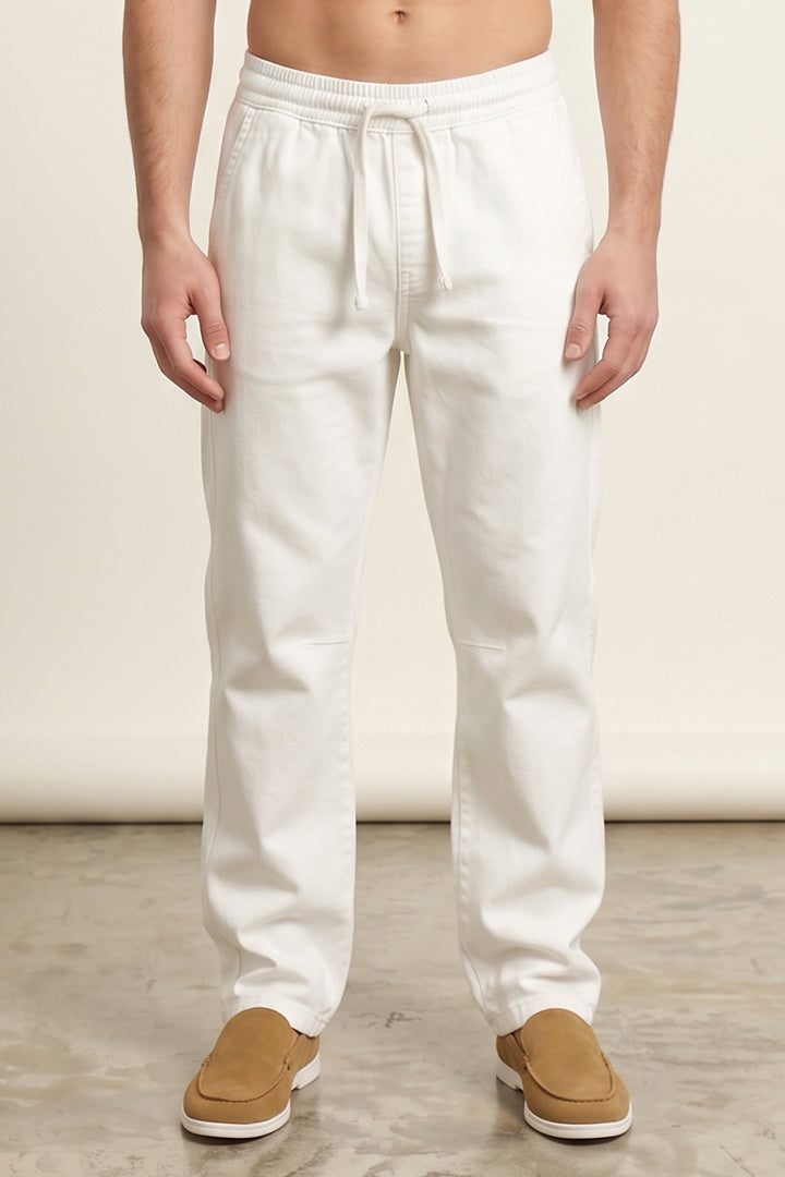 Jogger Pants - White-3-MENDEEZ