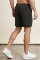 Diamond Mesh Textured Shorts - Black-3-MENDEEZ