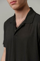 Textured Polo - Black-1-MENDEEZ