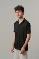 Textured Polo - Black-2-MENDEEZ
