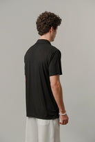 Textured Polo - Black-4-MENDEEZ