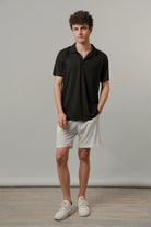 Textured Polo - Black-5-MENDEEZ