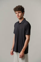 Textured Polo - Navy Blue-2-MENDEEZ
