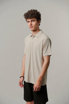 Textured Polo - Beige-2-MENDEEZ