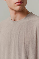 Oversized Texture Crew T-Shirt - Khaki Beige-5-MENDEEZ