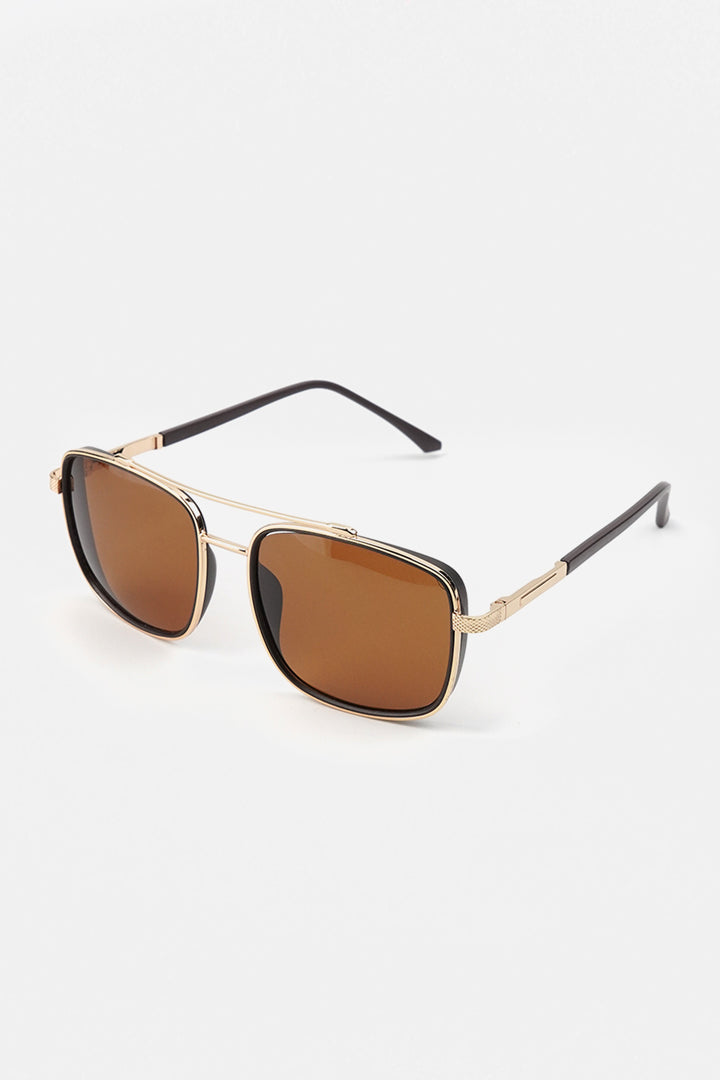 Double Bridge Square Sunglasses - Gold - Mendeez