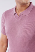 Johnny Collar Polo Shirt - Dusty Pink - Mendeez