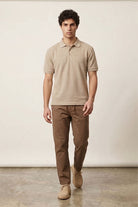 Jacquard Textured Polo - Sand - Mendeez