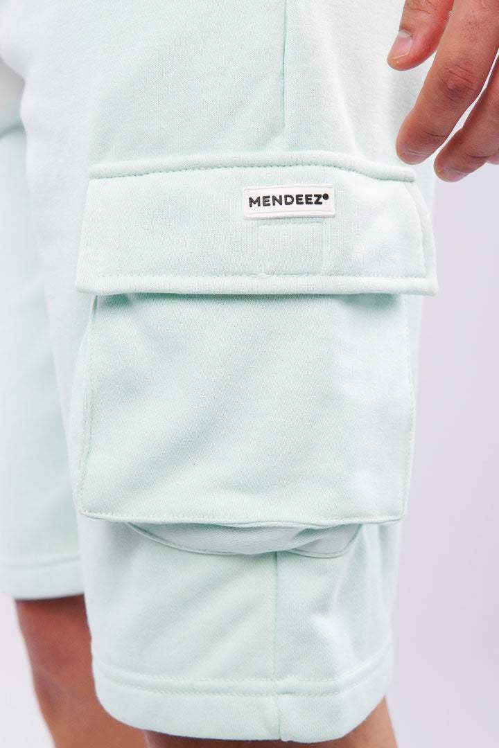 Terry Cargo Shorts - Mint Green - Mendeez