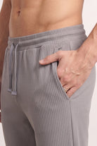 Split Hem Trousers - Grey-1-MENDEEZ