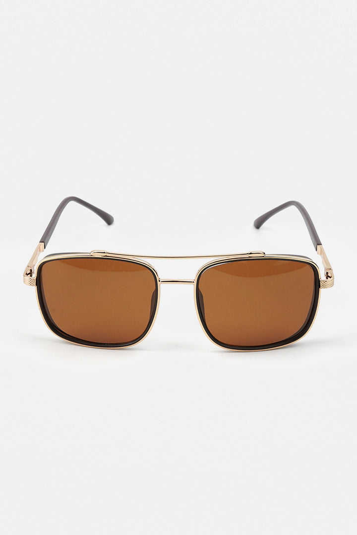 Double Bridge Square Sunglasses - Gold - Mendeez
