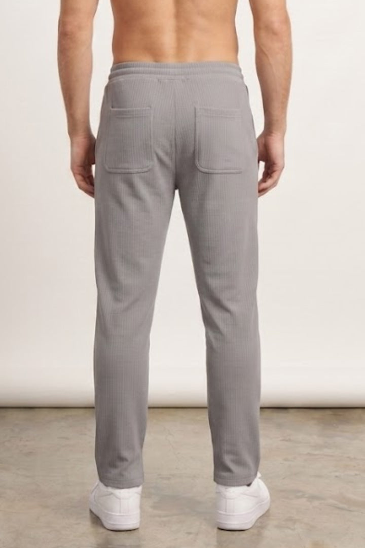 Split Hem Trousers - Grey-2-MENDEEZ