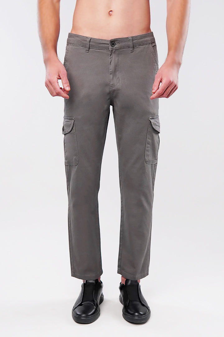 Straight Cargo Pants - Grey - Mendeez