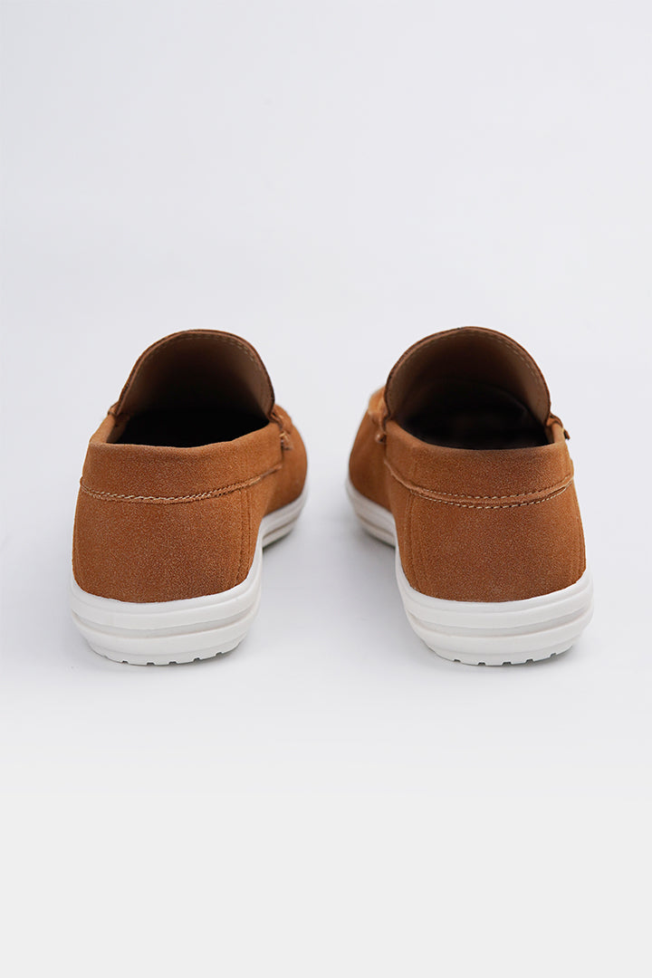 Slip On Suede Loafers - Brown - Mendeez