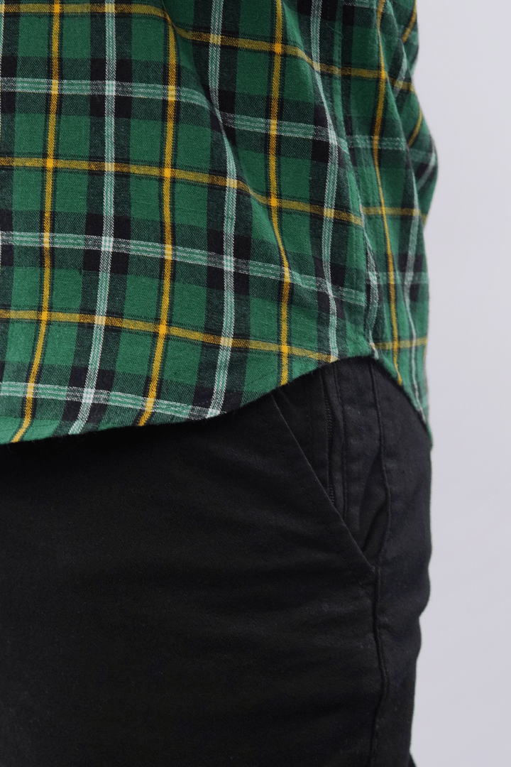 Checkered Button Down Shirt - Green & Yellow - Mendeez PK 