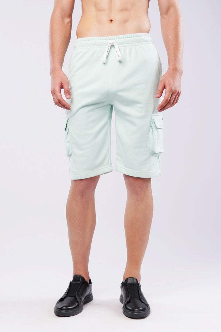 Terry Cargo Shorts - Mint Green - Mendeez