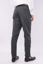 Check Pleated Pants - Black & Grey - Mendeez