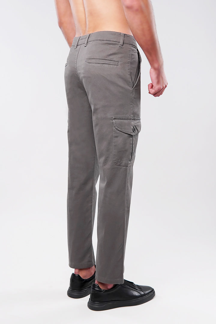 Straight Cargo Pants - Grey - Mendeez