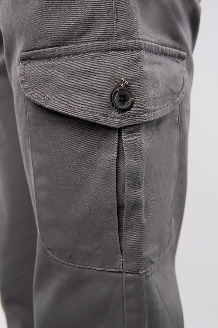 Straight Cargo Pants - Grey - Mendeez