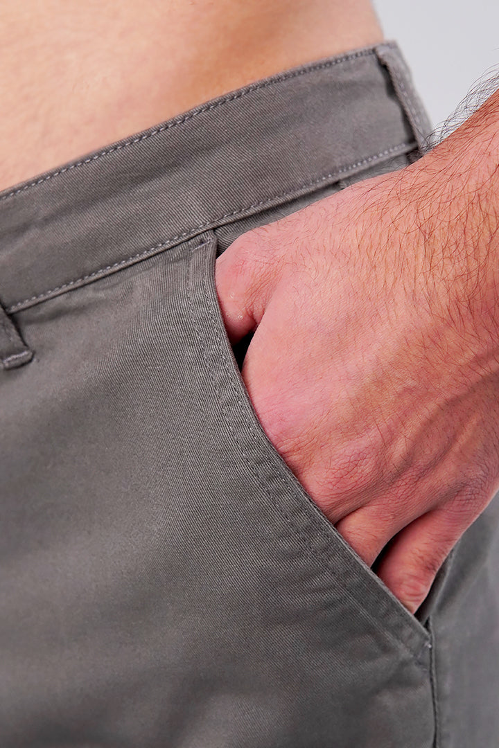 Straight Cargo Pants - Grey - Mendeez