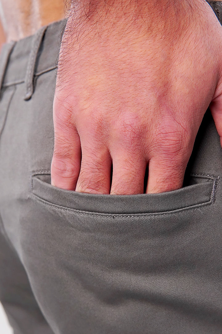 Straight Cargo Pants - Grey - Mendeez