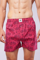 Printed Woven Boxer Shorts - Pink - Mendeez