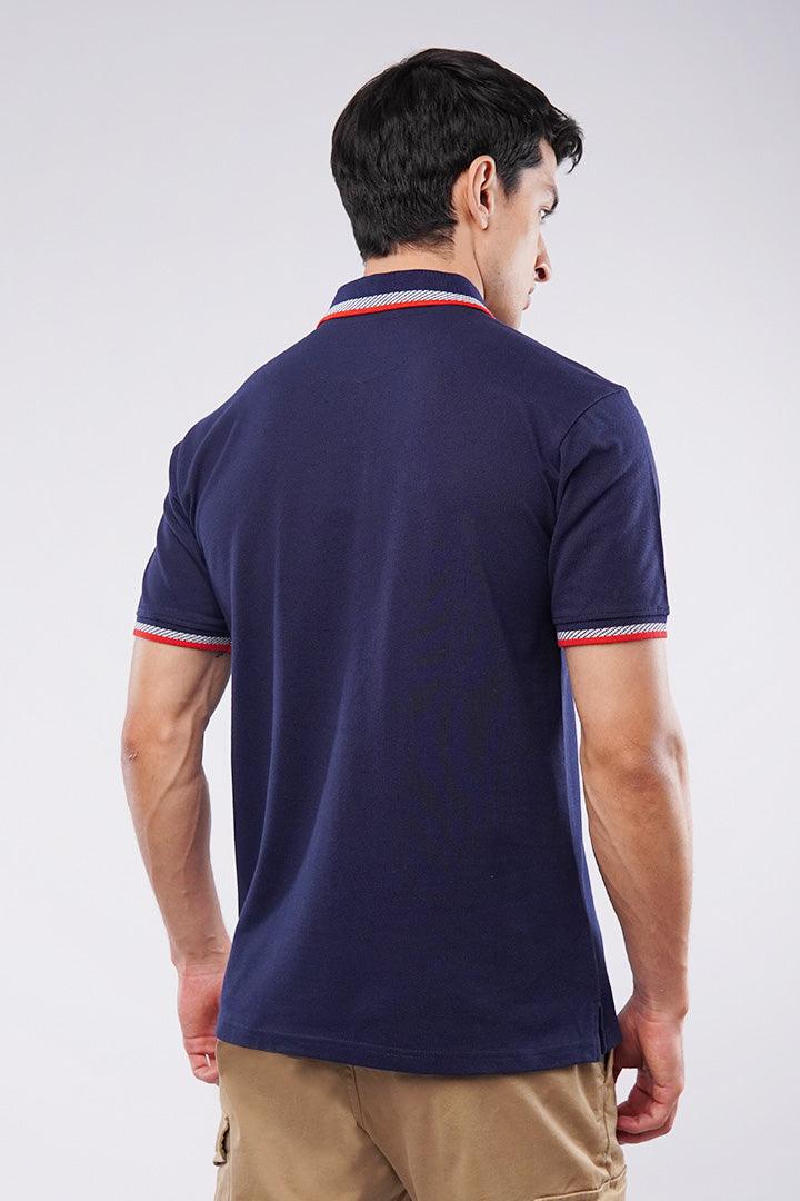 Tipping Collar Polo Shirt - Blue - Mendeez