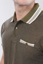 Texture Polo Shirt - Olive Green - Mendeez