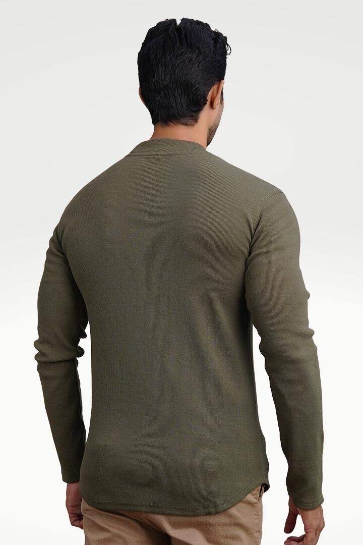 Olive Green Mock Neck Sweatshirt - Mendeez PK 