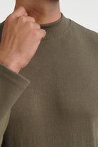 Olive Green Mock Neck Sweatshirt - Mendeez PK 