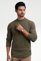 Olive Green Mock Neck Sweatshirt - Mendeez PK 