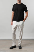 Straight Fit Linen Pants - White - Mendeez