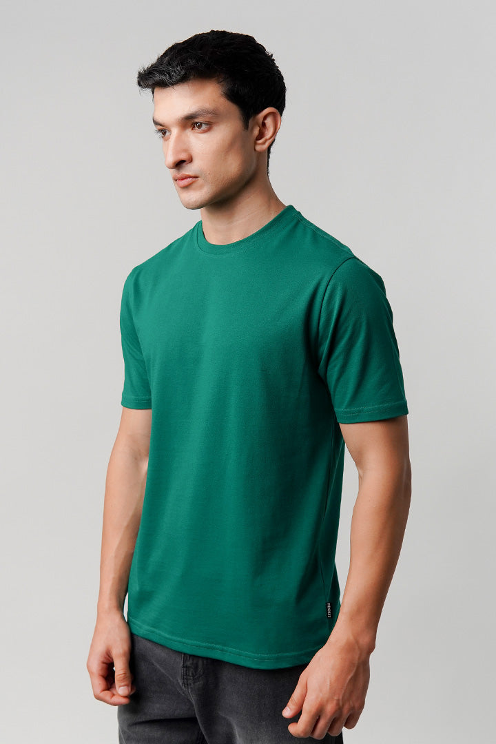 Regular Fit Crew Neck T-Shirt - Green - Mendeez