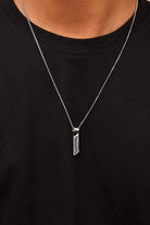 Slanted Bar Pendant - Silver - Mendeez