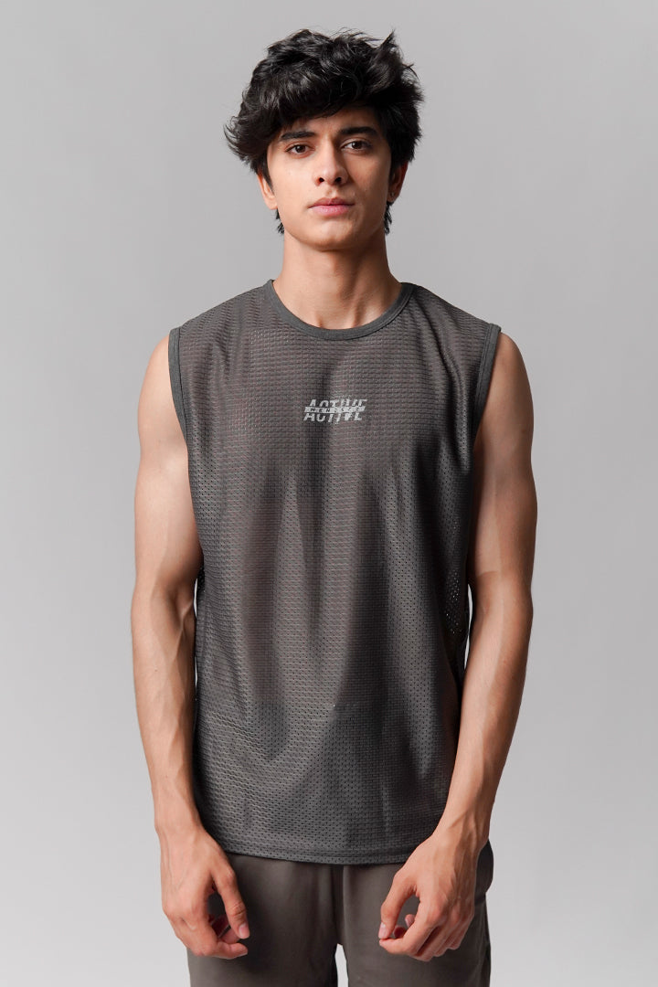 Mesh Tank Top - Grey - Mendeez