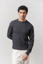 Mock Neck Sweatshirt - Charcoal Grey - Mendeez