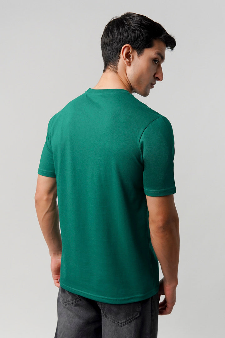 Regular Fit Crew Neck T-Shirt - Green - Mendeez