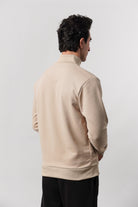 Stand-Up Collar Jacket - Beige - Mendeez
