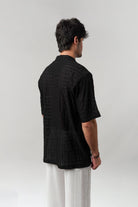 Knitted Cuban Shirt - Black - Mendeez